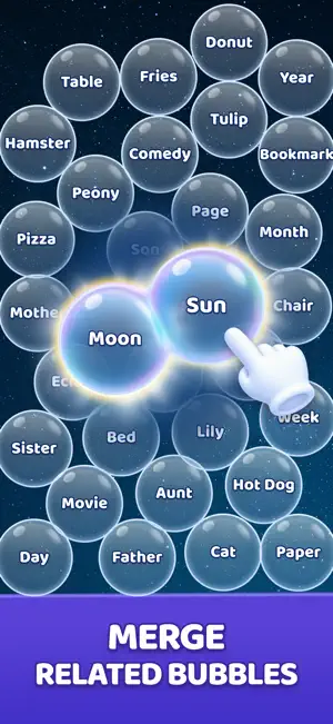 Merge Bubbles - Word Game screenshot 1