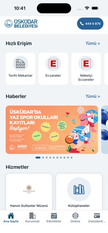 Üsküdar Belediyesi app screenshot