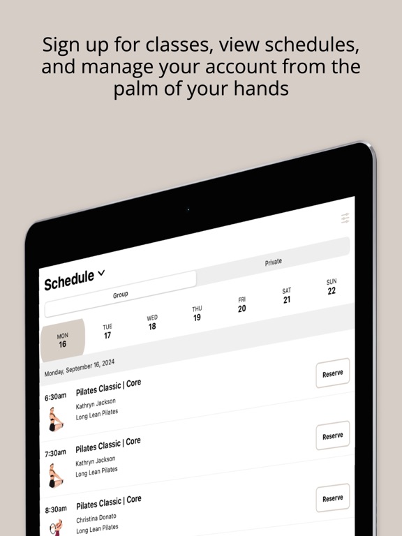 Long Lean Pilates iPad screenshot
