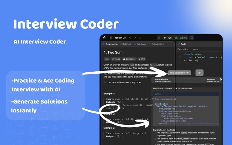Invisible AI Interview Coder screenshot
