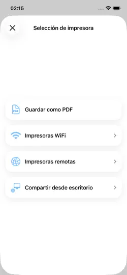 Captura de pantalla de PrinterShare Premium en iPhone 3