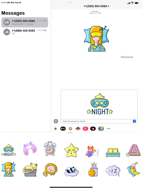 Screenshot #6 pour Good Night Stickers!!