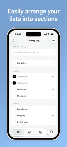 Pecker: Travel Packing List iPhone screenshot
