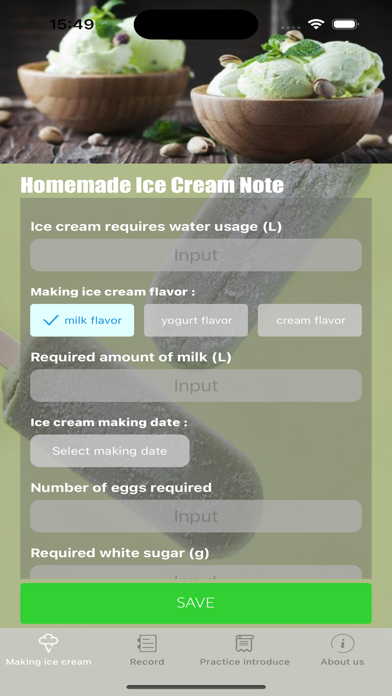 BaiL Homemade Ice Cream Note Screenshot