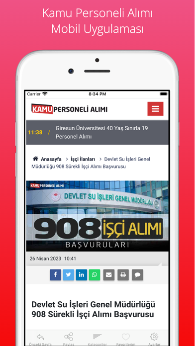 Kamu Personeli Alımı iPhone screenshot 1 - News app