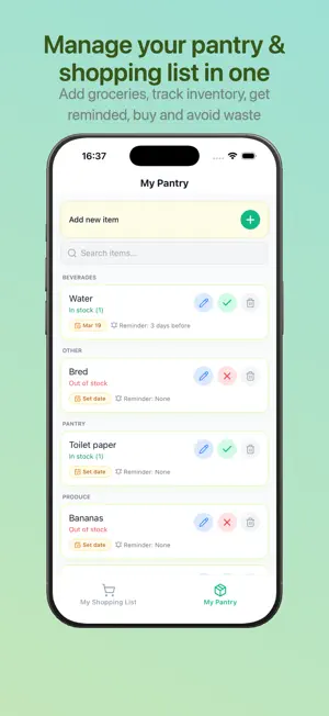Pantry Pal - Shopping List screenshot 1