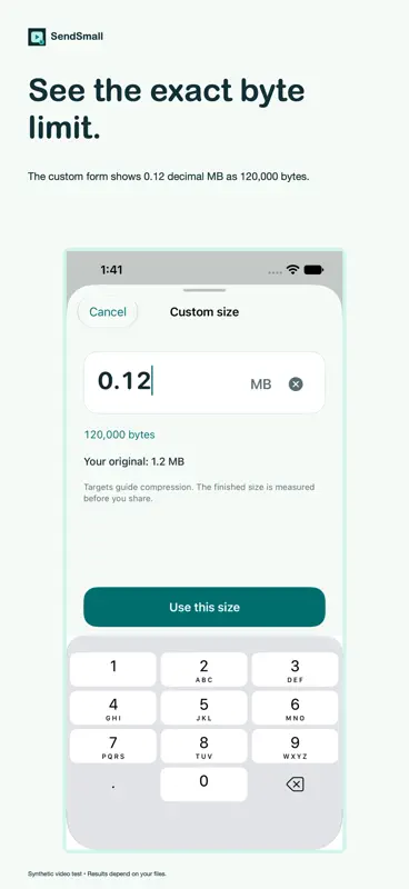 SendSmall: Video Size screenshot 2 of 3