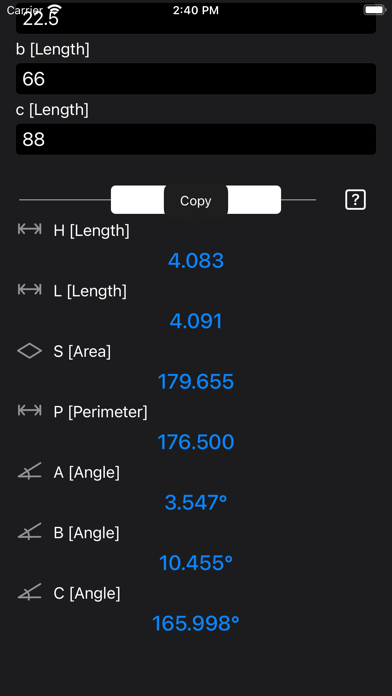 Triangle Calculator Plus Screenshot