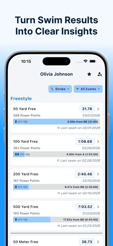 Swimlytics screenshot 1 of 10