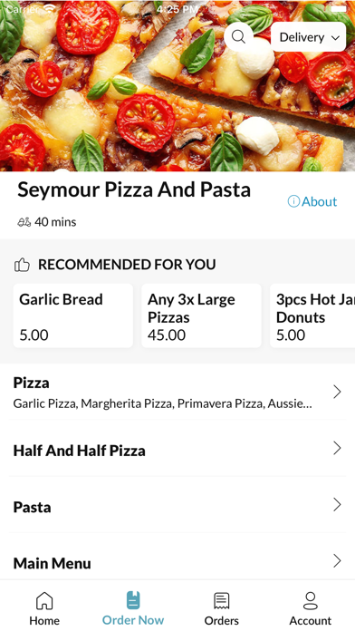 Seymour Pizza And Pasta Screenshot