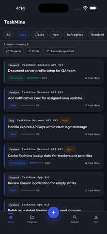 TaskMine for Redmine Screenshot 2 of 6