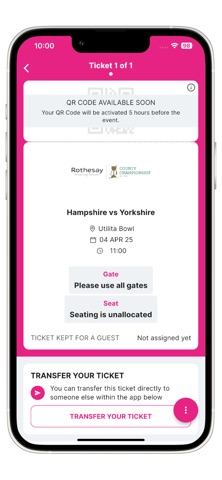Utilita Bowl Tickets iPhone screenshot