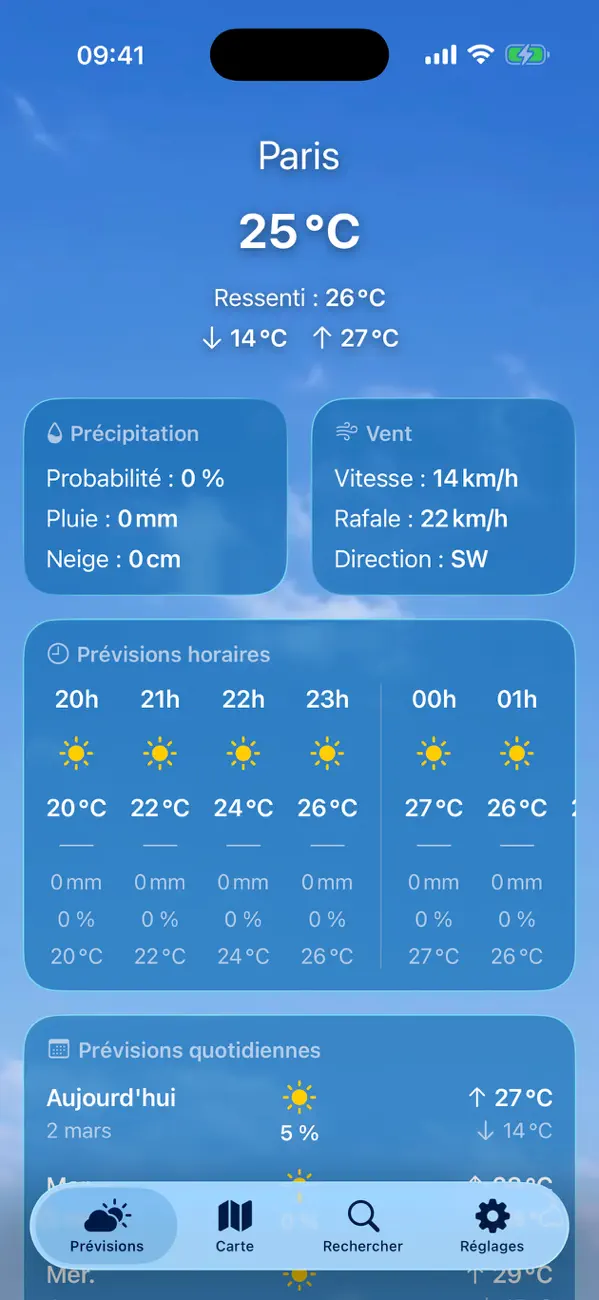 Screenshot #1 pour Météo +