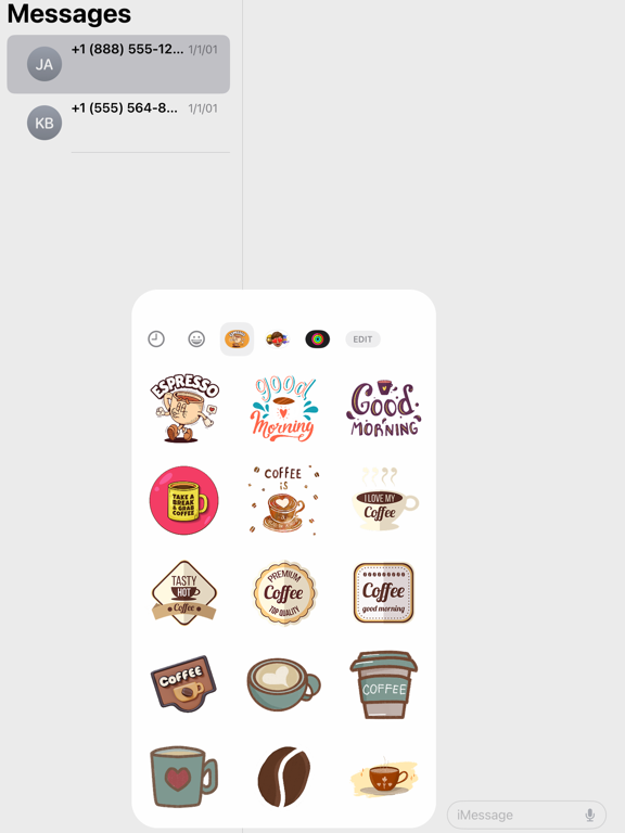 Screenshot #5 pour Coffee Cup Stickers Set