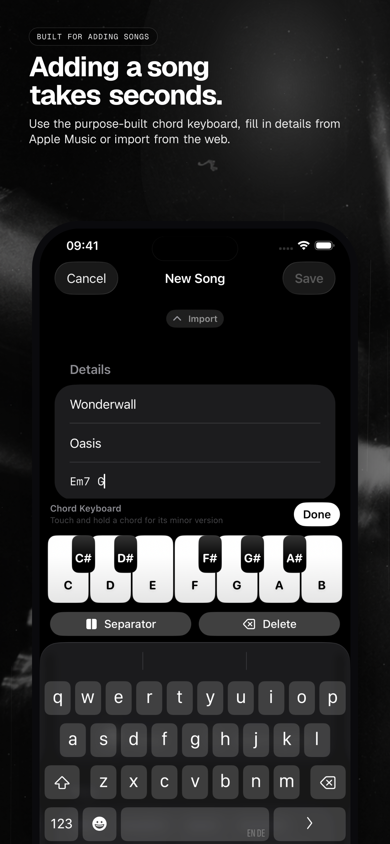 chordlist - personal songbook screenshot 2