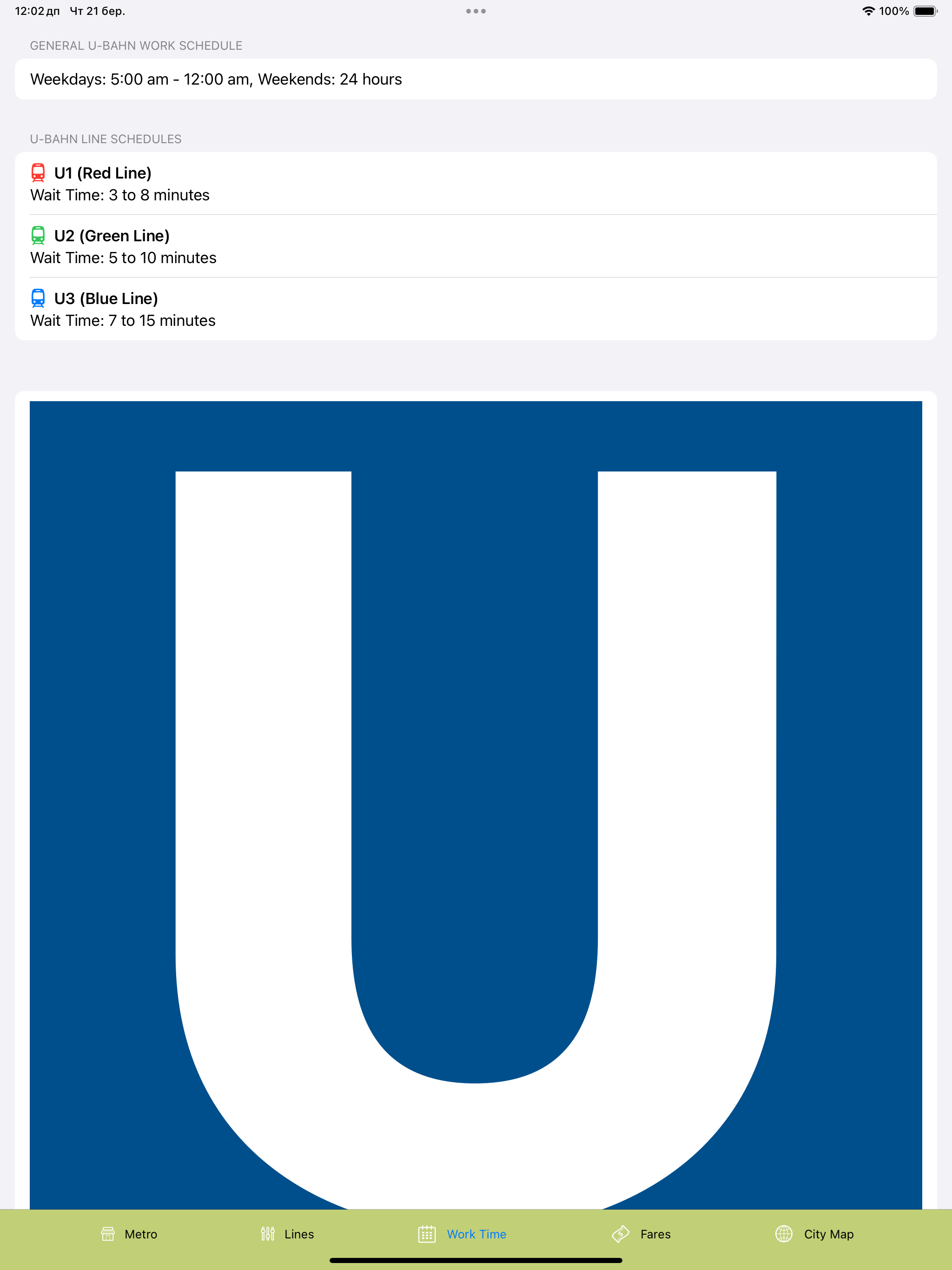 Nuremberg Subway Map