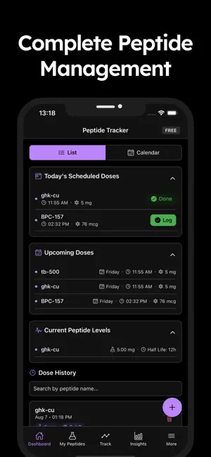 Peptide Tracker & Calculator screenshot 1