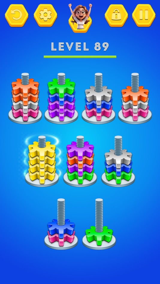 #2. Nuts And Bolts Sort Color Game (iOS) 来自: Areesha Tariq