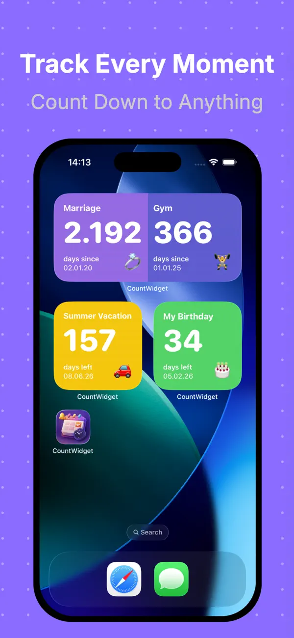 #1. Countdown Widget – CountWidget (iOS) Ved: HAKAN BOZKURT