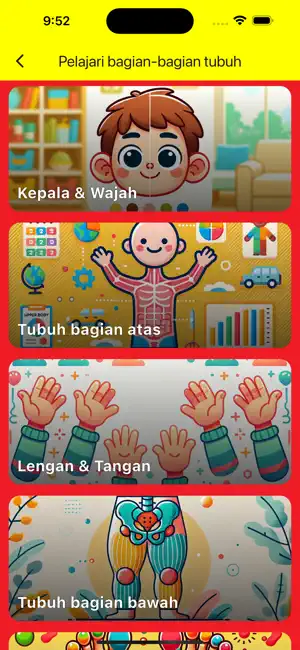 Learning Indonesian Body Parts screenshot 2