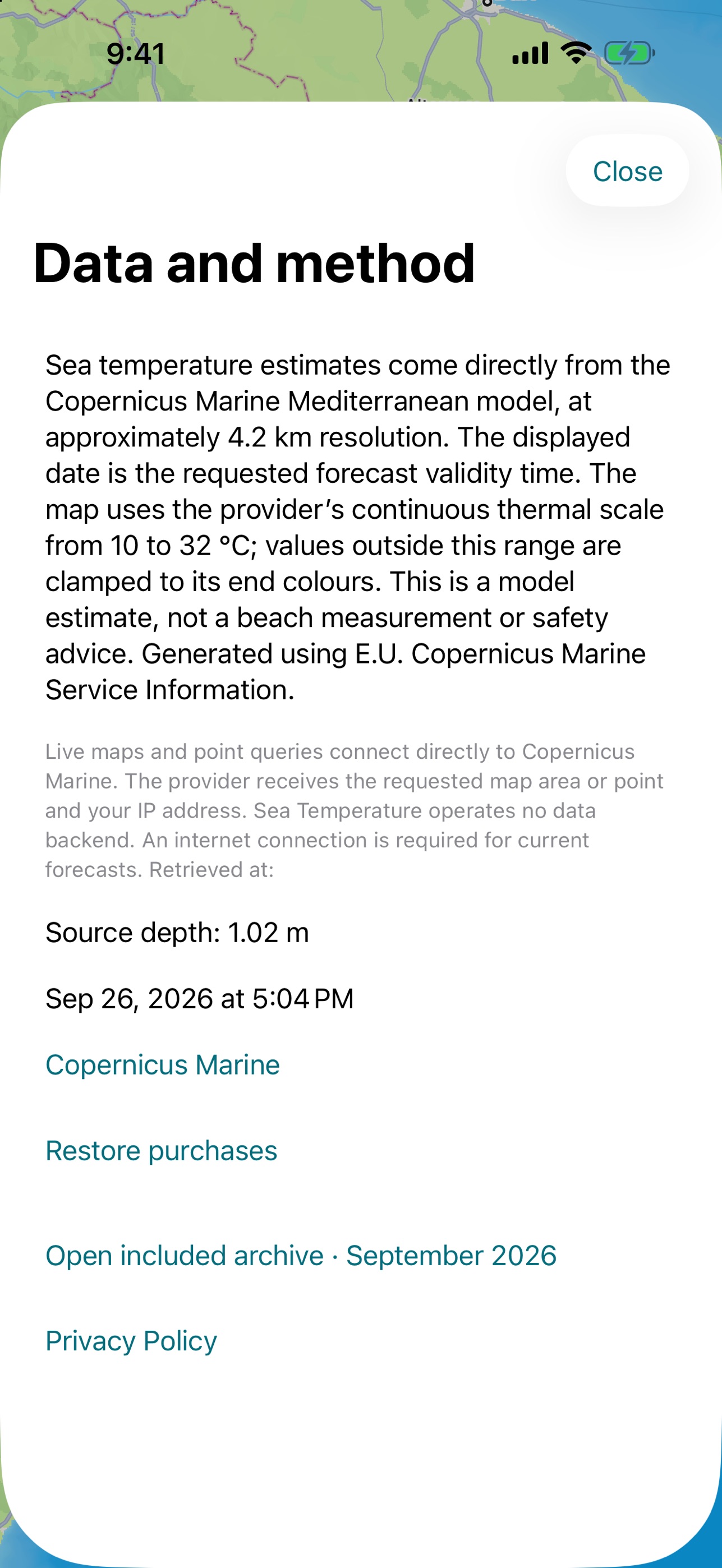 Screenshot 2 of Sea Temperature Map