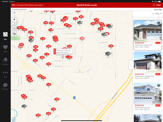 MaxWell Realty Home Search iPad screenshot 1 - Lifestyle app