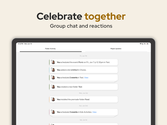 Maple Family Organizer iPad screenshot 5 - Productivity app