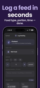 Pawfolio: Pet Feeding Tracker screenshot