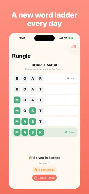 Rungle — Daily Word Ladder screenshot 1
