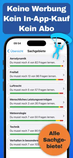 Screenshot von Fallschirmsprung Lernfragen auf dem iPhone 3