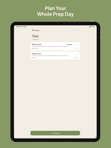 Prep Day: Weekly Meal Planner iPad screenshot