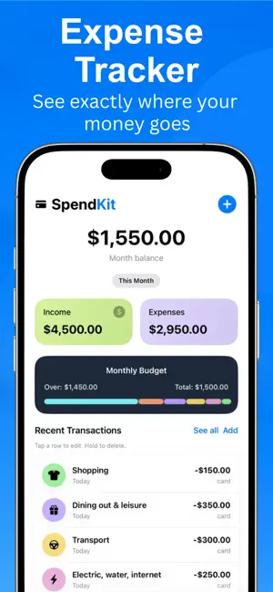 Spending Tracker - SpendKit screenshot 1
