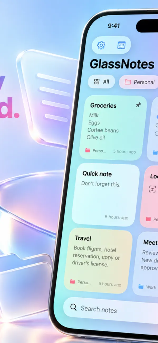 Glass Notes: Notes & Lists screenshot