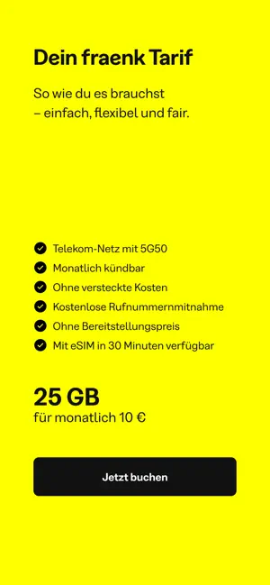 fraenk: Die Mobilfunk App iPhone screenshot 2