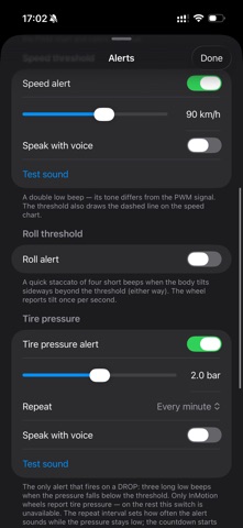 EUC Logger iPhone screenshot