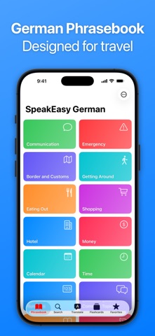 SpeakEasy German Phrasebook iPhone screenshot