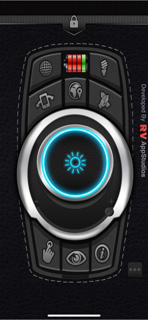 Best Flash Light - Flashlight - L'application propose une interface utilisateur épurée et efficace, caractérisée par un large bouton central pour l'activation et un indicateur de batterie clair.