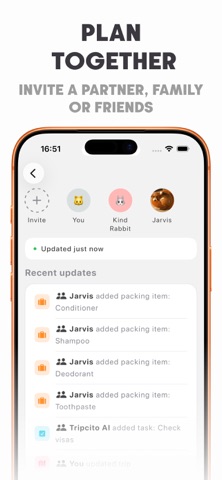 Tripcito: AI Trip Planner iPhone screenshot