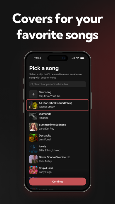 Coveroke – AI singing voice Screenshot