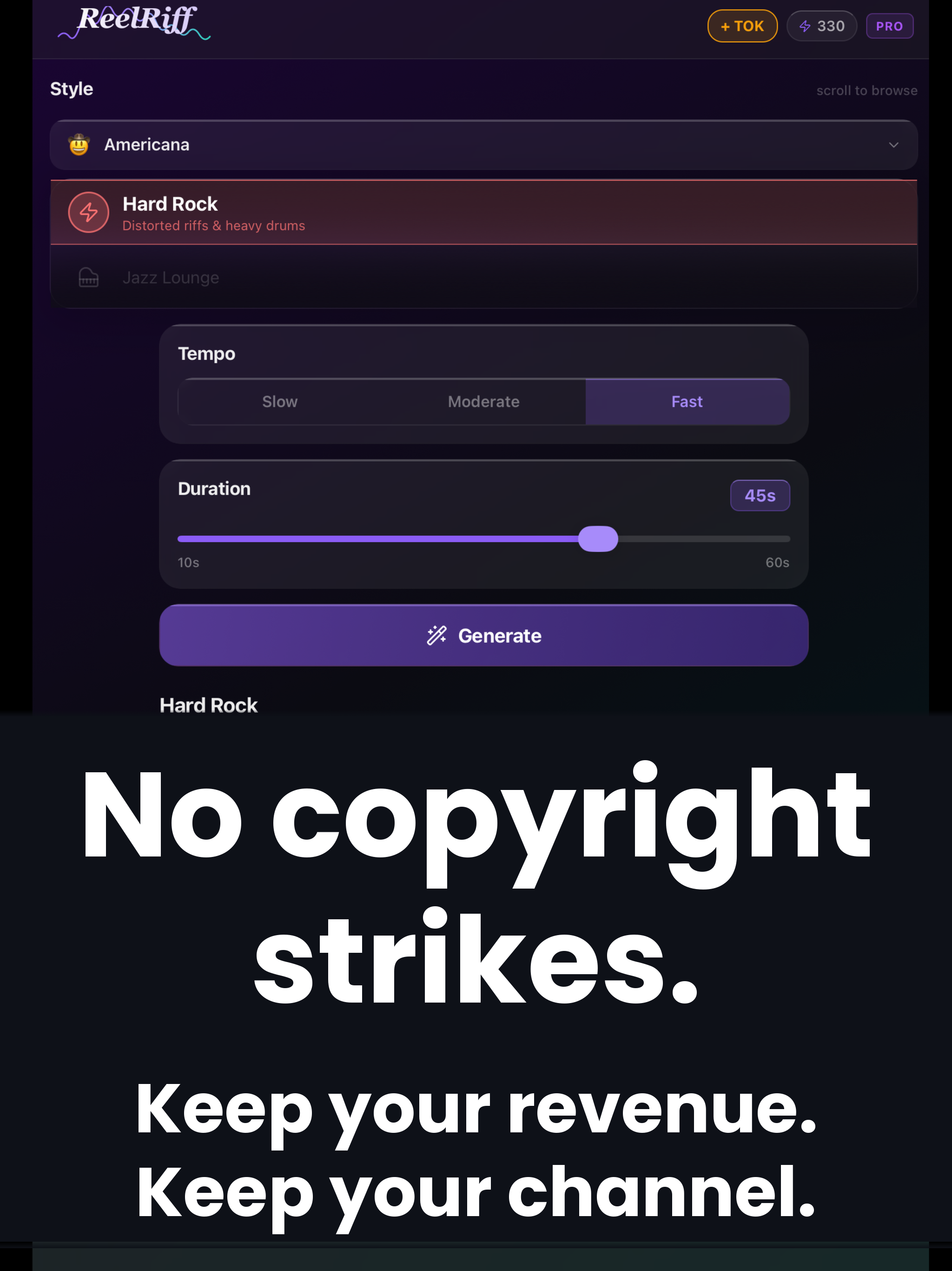 ReelRiff: AI Music for Videos