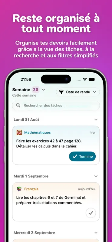 Papillon: Cours, Notes, Tâches screenshot 4 of 5