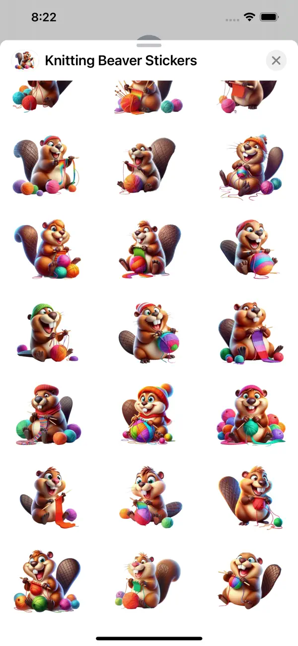 Screenshot #2 pour Knitting Beaver Stickers