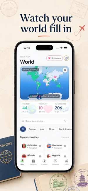 Travel Map: Countries Visited screenshot 1