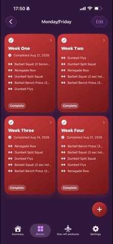 Strong Workout Tracker iPhone screenshot