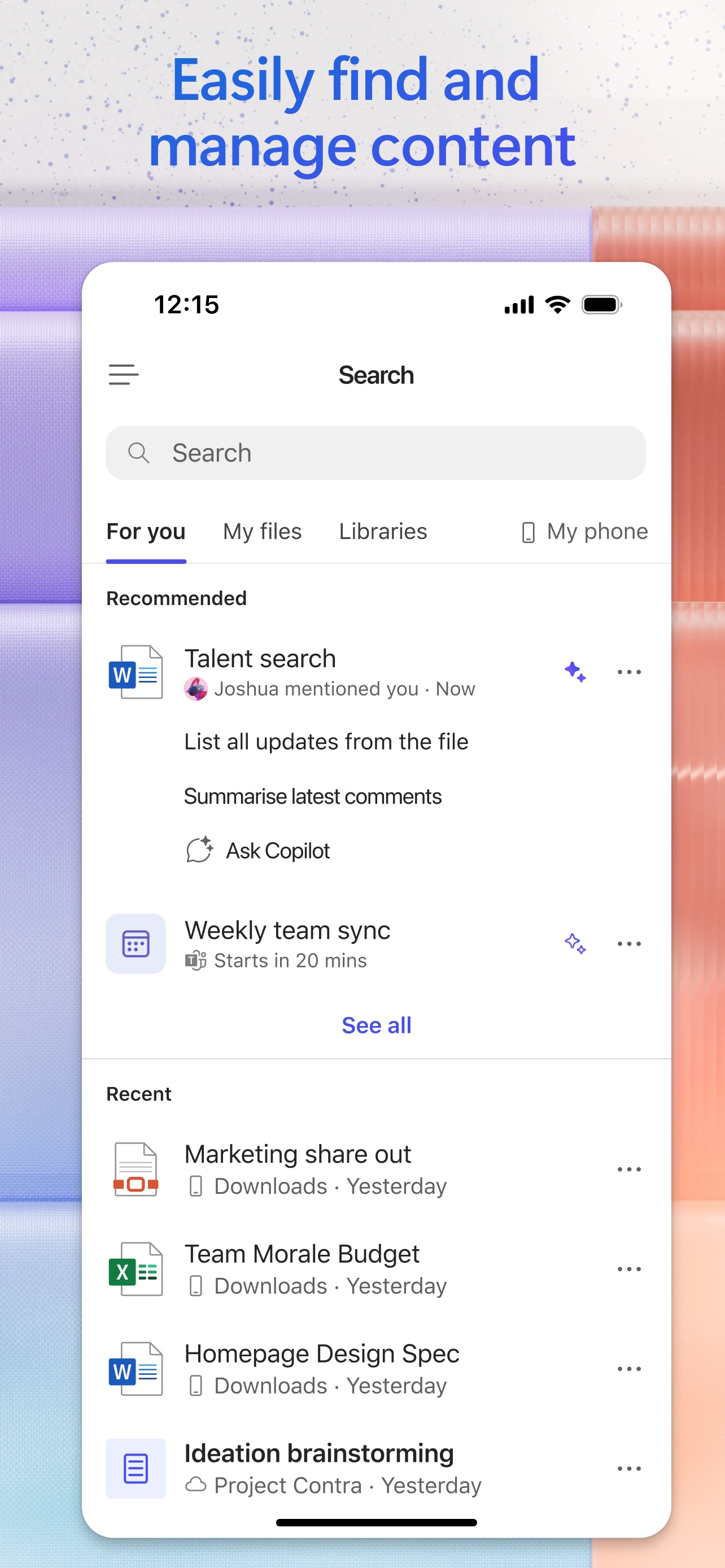 Microsoft 365 Copilot 스크린샷 4