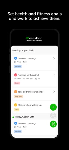Evolution Health and Fitness iPhone screenshot