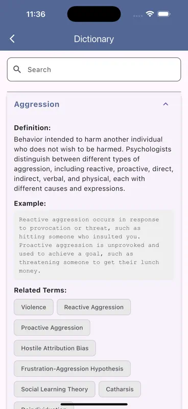 Psychology Terms Study Guide screenshot 5 of 9