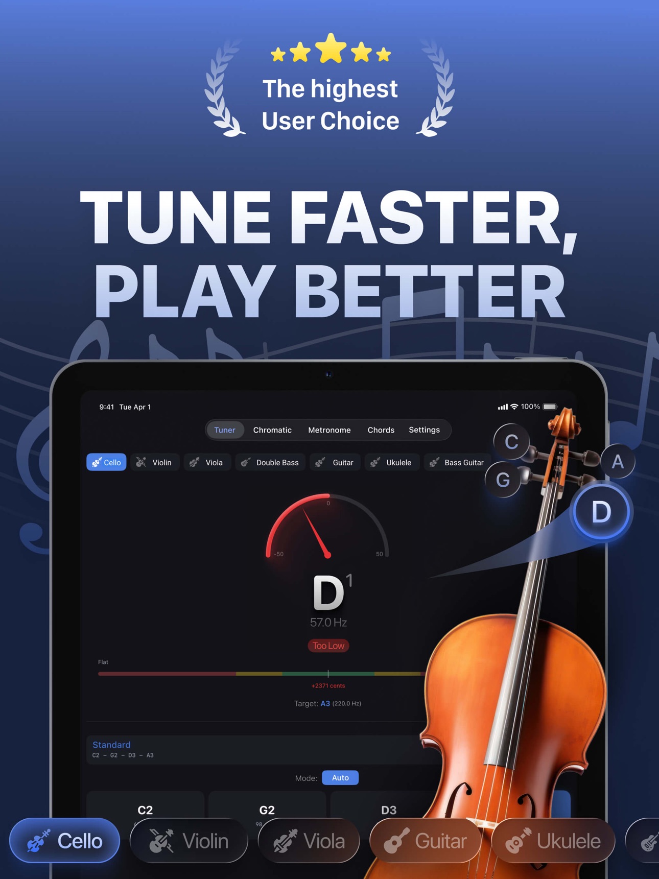 Screenshot 6 of Cello Tuner Max
