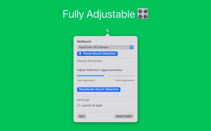 NoSlouch app screenshot 2
