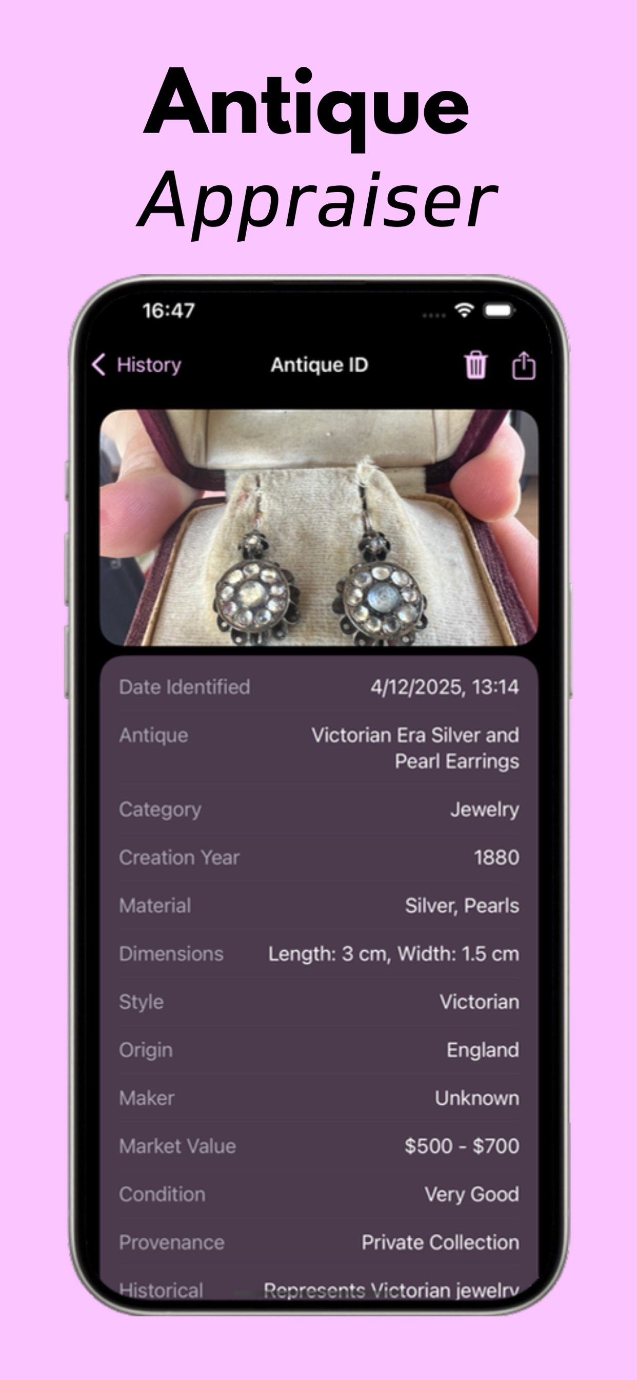 Antique Identifier: Relicari screenshot 2